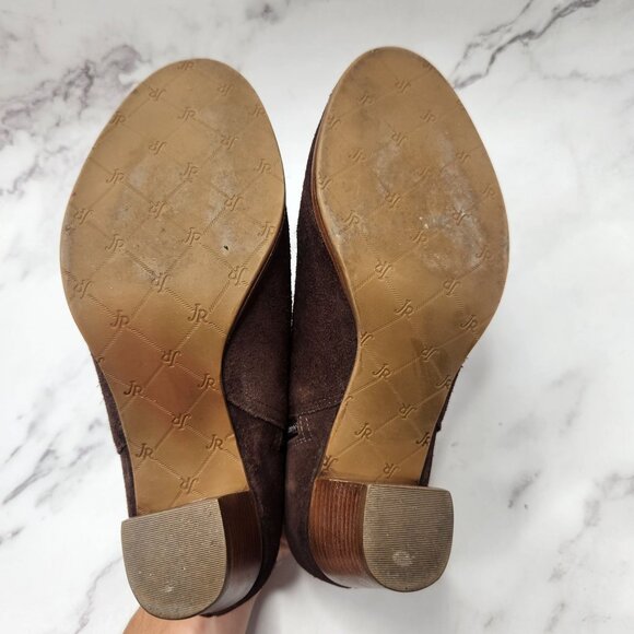 Jack Rogers Marianne Suede Leather Chocolate Brown Ankle Boots Booties Women's 6 - Picture 7 of 11